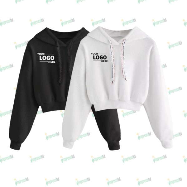 Crop Top Hoodie – Stylish Modern Cropped Sweatshirt by Impressiful