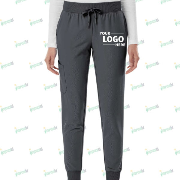 Jaanuu Women's Petite Silex Knit-Waist Jogger Scrub Pant - Embroidered