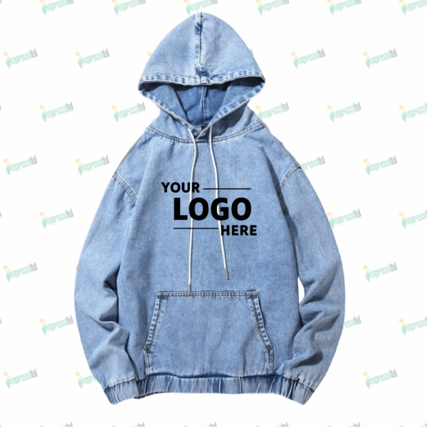 Vintage Denim Hoodie – Classic Denim Jacket with Hoodie for Casual Streetwear | Impressiful