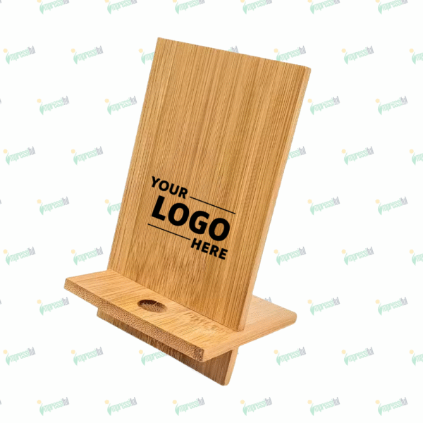 Natural Bamboo Phone Stand – Eco-Friendly Desktop Mobile Holder by Impressiful