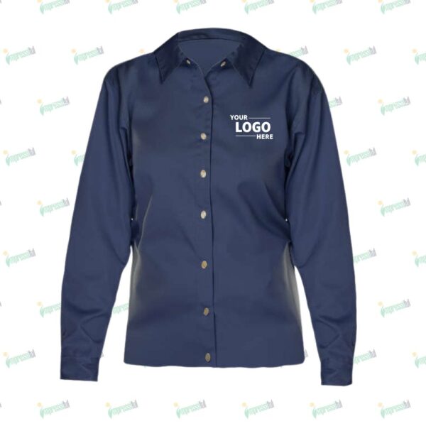 Blue Generation Women's Scotchgard Treated Twill Long Sleeve Dress Shirt