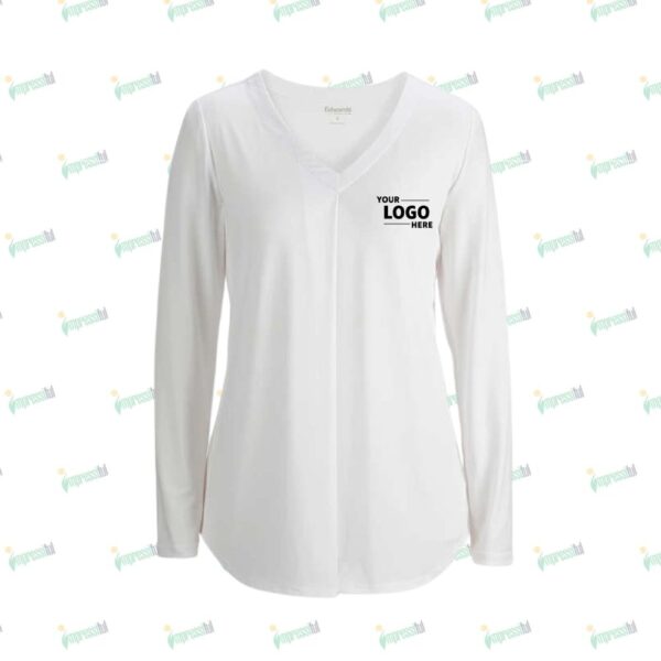 Edwards Women's Soft Pleated V-Neck Blouse