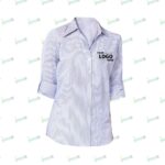 Blue Generation Women's Striped Poplin Dress Shirt