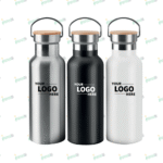 Stainless Steel Flask with Bamboo Lid – Eco-Friendly Insulated Bottle | Impressiful