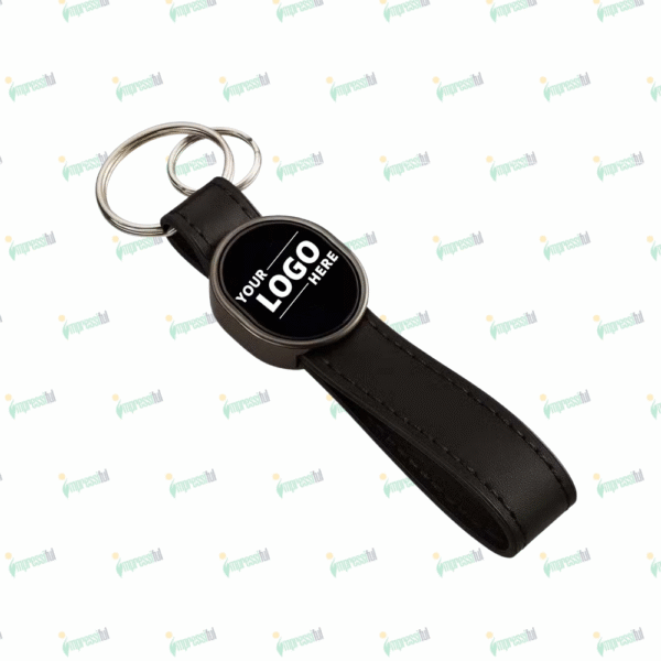 Belmonte Metal & Leather Keychain – Premium Corporate Gift Key Holder by Impressiful