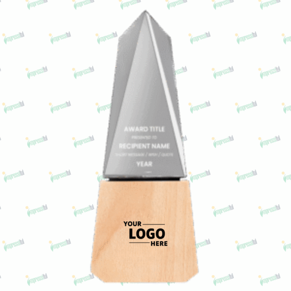 Wooden Obelisk Trophy – Elegant Customizable Award for Corporate Recognition
