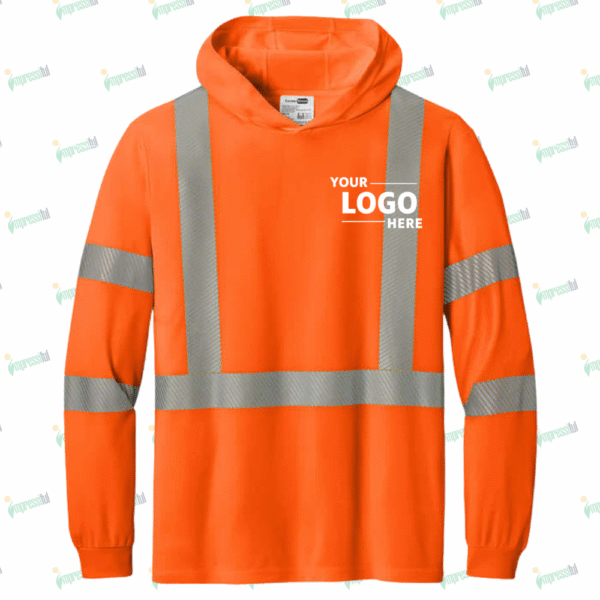 CornerStone Class 3 Segmented Tape Hooded Long Sleeve Safety T-shirt