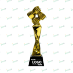 Gold Teamwork Trophy – Elegant Corporate Recognition Award | Impressiful