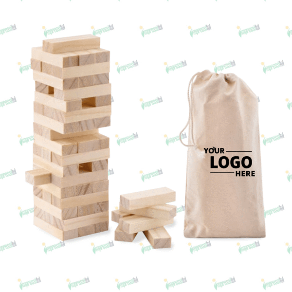 Wooden Jenga Game Set – Classic Stacking Block Game by Impressiful