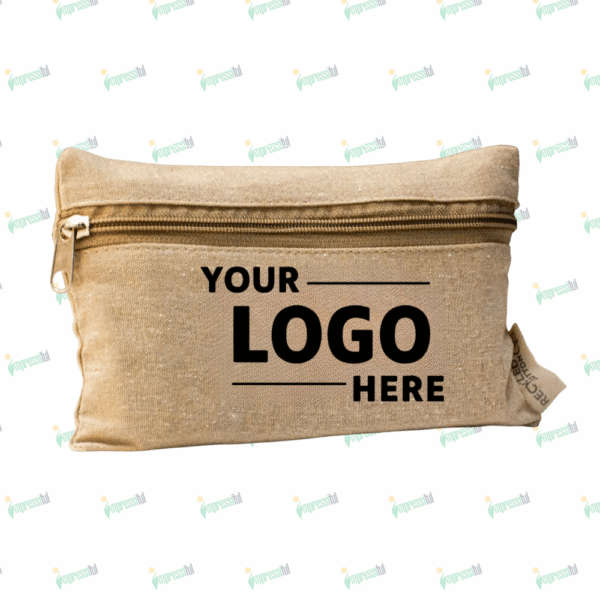 Recycled Cotton Organizer Pouch – Sustainable Travel & Office Pouch | Impressiful