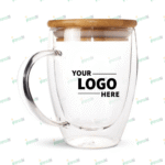 Glass Mug with Bamboo Lid | Modern Eco-Friendly Drinkware by Impressiful