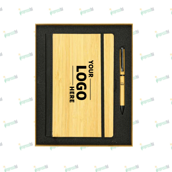 Bamboo Notebook & Pen Set – Eco-Friendly Writing Set for Office, Gifting & Branding | Impressiful