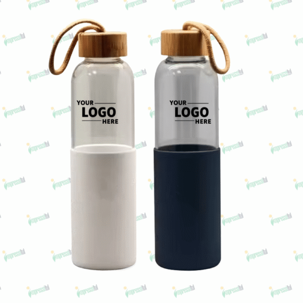 Glass Water Bottle with Protective Sleeve – Eco-Friendly Borosilicate Bottle for Everyday Hydration | Impressiful