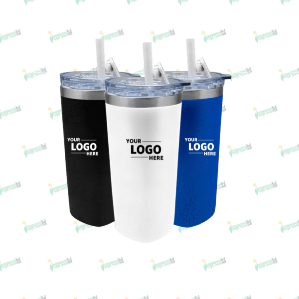 Stainless Steel Tumbler with Straw – Insulated Reusable Tumbler for Drinks On-the-Go | Impressiful