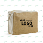 Personalised Jute and Cotton Zipper Pouch – Eco-Friendly Custom Pouch for Gifting & Branding