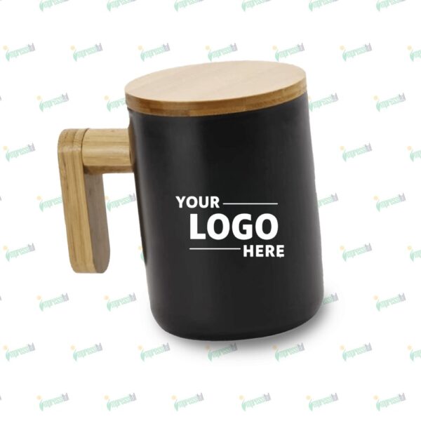 Eco-Friendly Ceramic Mug with Bamboo Lid – Sustainable Custom Drinkware by Impressiful