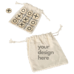 Wooden Tic-Tac-Toe Set – Classic Tabletop Game in Wooden Box | Impressiful