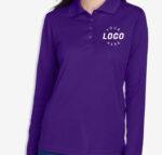 Core 365 Women's Long Sleeve Performance Pique Polo - Printed - Image 6