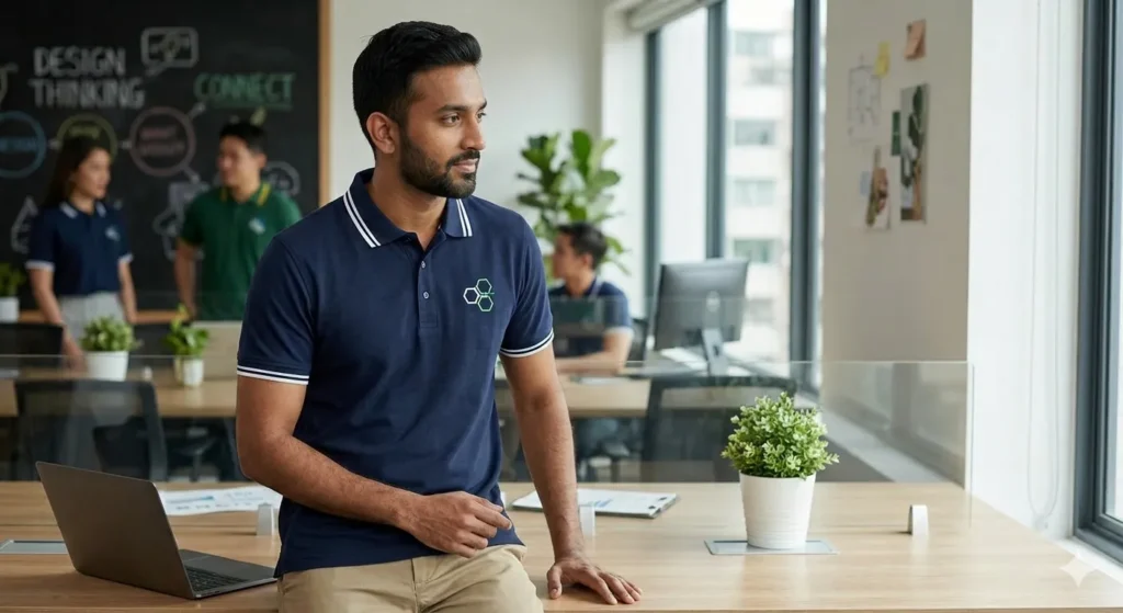 Contrast Collar and Sleeve Accents