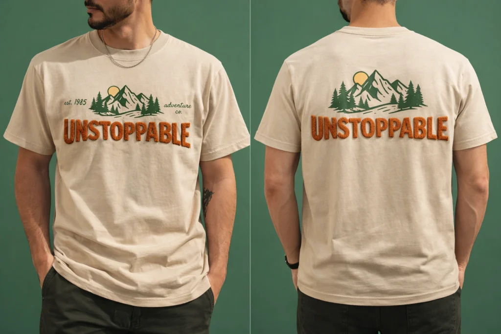 Mixed Media (Print + Embroidery) Custom T-shirt