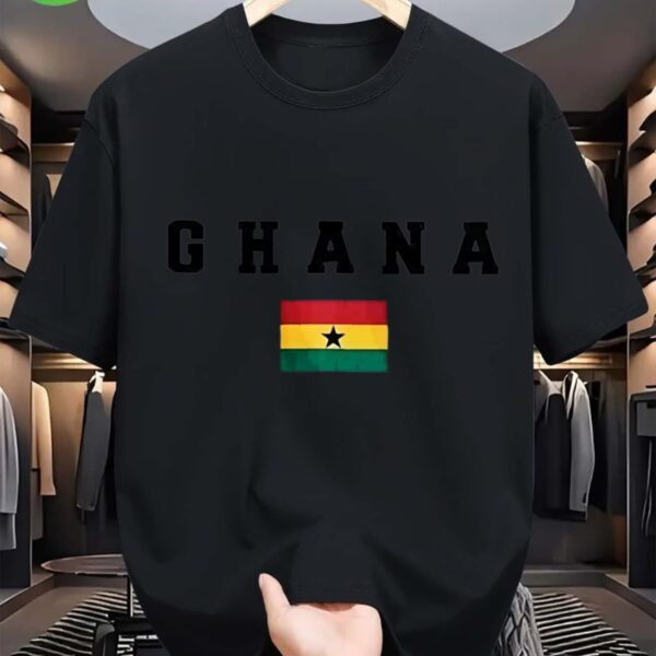 Embroidered Cotton Shirt with Ghana Flag