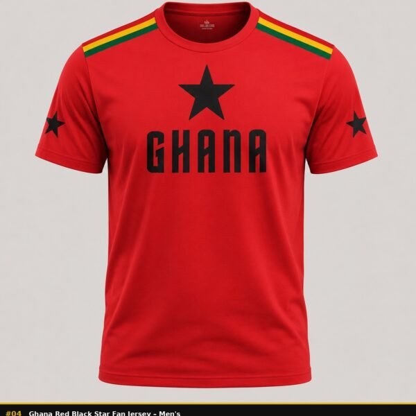 ghana red black star fan jersey