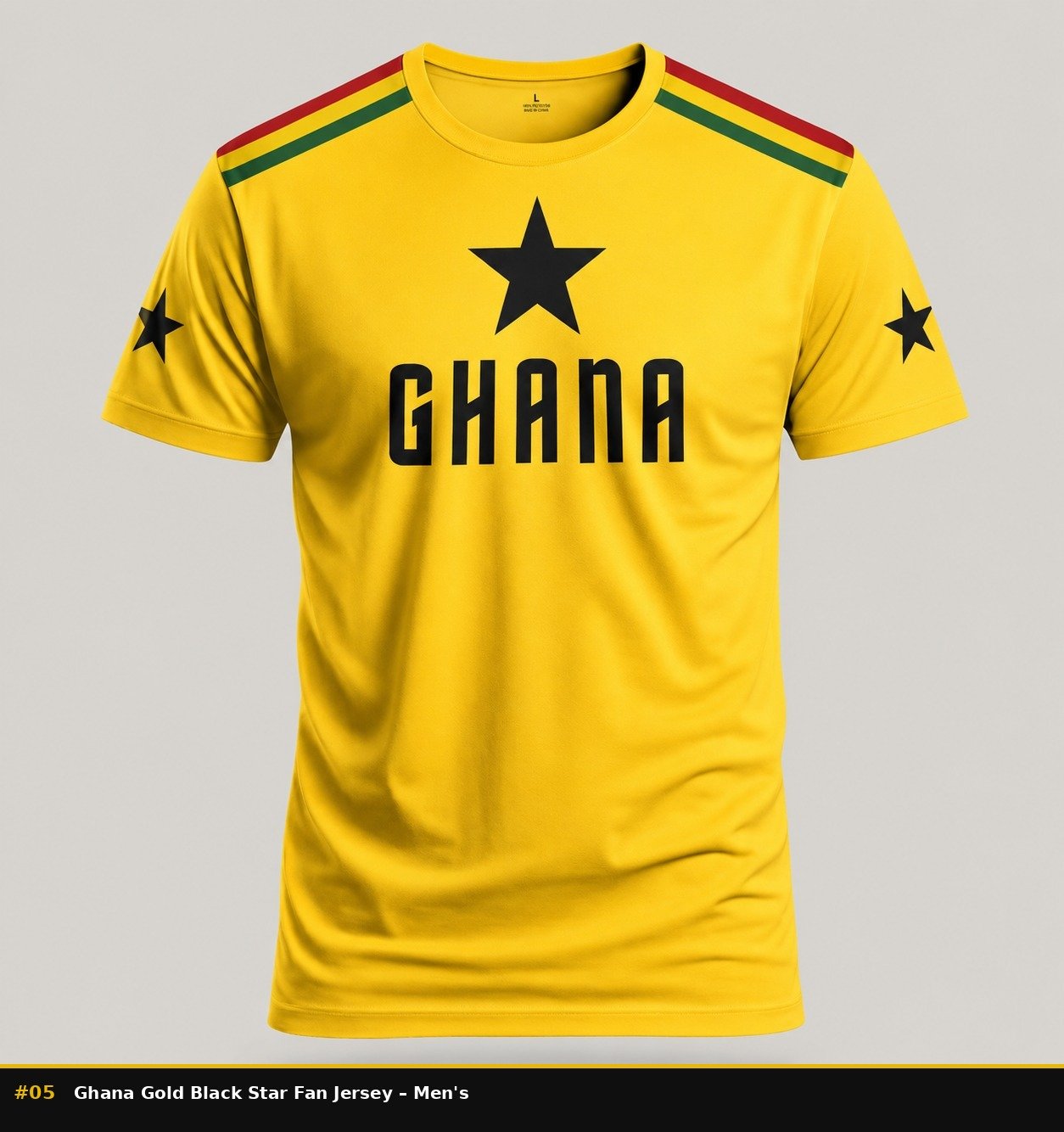 05_Ghana Gold Black Star Fan Jersey – Mens (1) ghana gold black star fan jersey - Image 1
