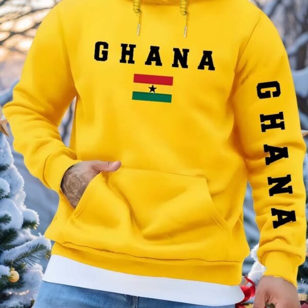 Ghana gold flag print pullover hoodie