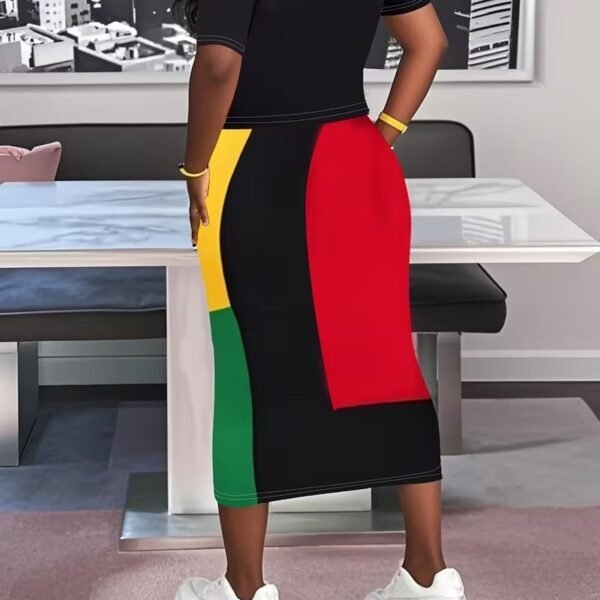 Ghana colors color block midi dress