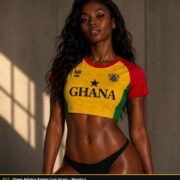 Ghana adinkra raglan crop jersey