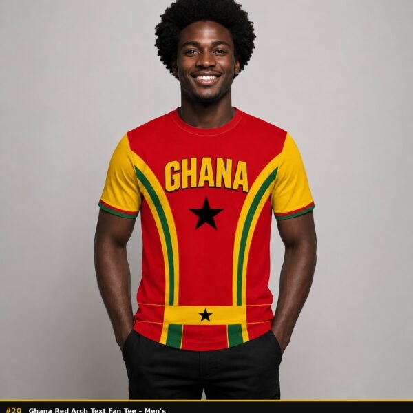 Ghana red arch text fan tee
