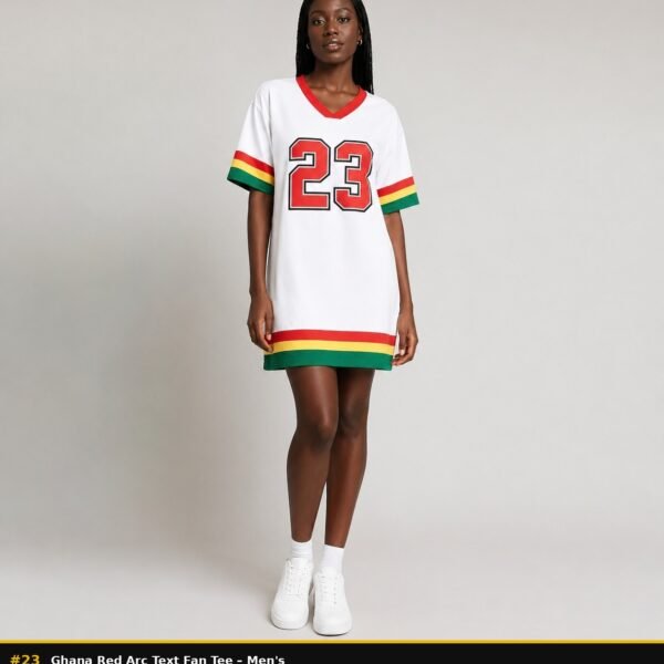 Ghana red arc text fan tee