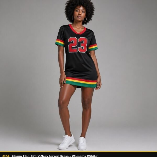 Ghana flag #23 v neck jersey dress