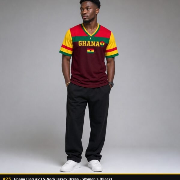 Ghana flag #23 v neck jersey dress - Men