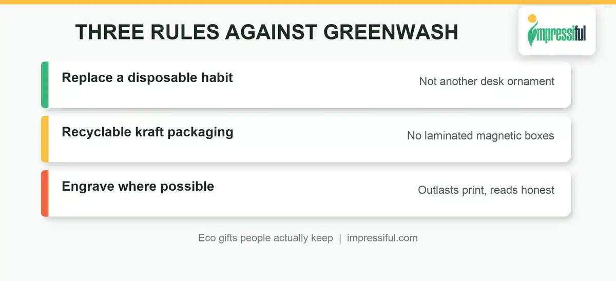 Three rules that keep eco friendly corporate gifts honest